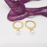 14 Carat Gold Dangle Pearl Earrings