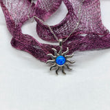 Silver Opal Stone Sun Necklace
